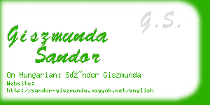 giszmunda sandor business card
